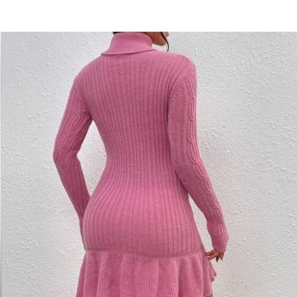 Shein L Pink Sweater Dress 0014 - Picture 4 of 9